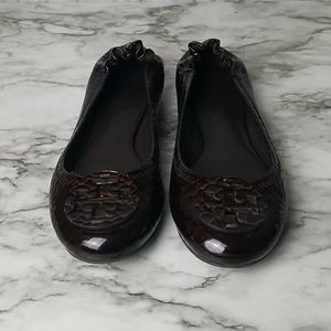 TB Reva Ballet Flat Doria Snake Print Dune 8M